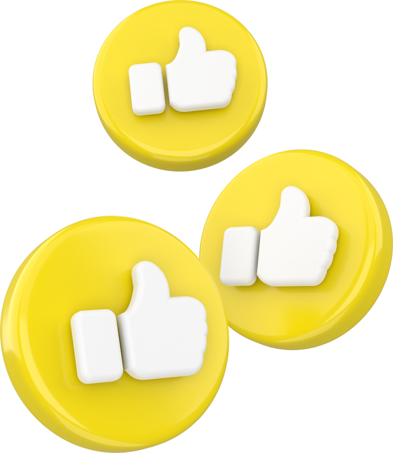 Like icon. 3D icon. 3D illustration.